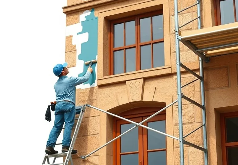 Ravalement de façade en pierre, nettoyage et application d'enduit